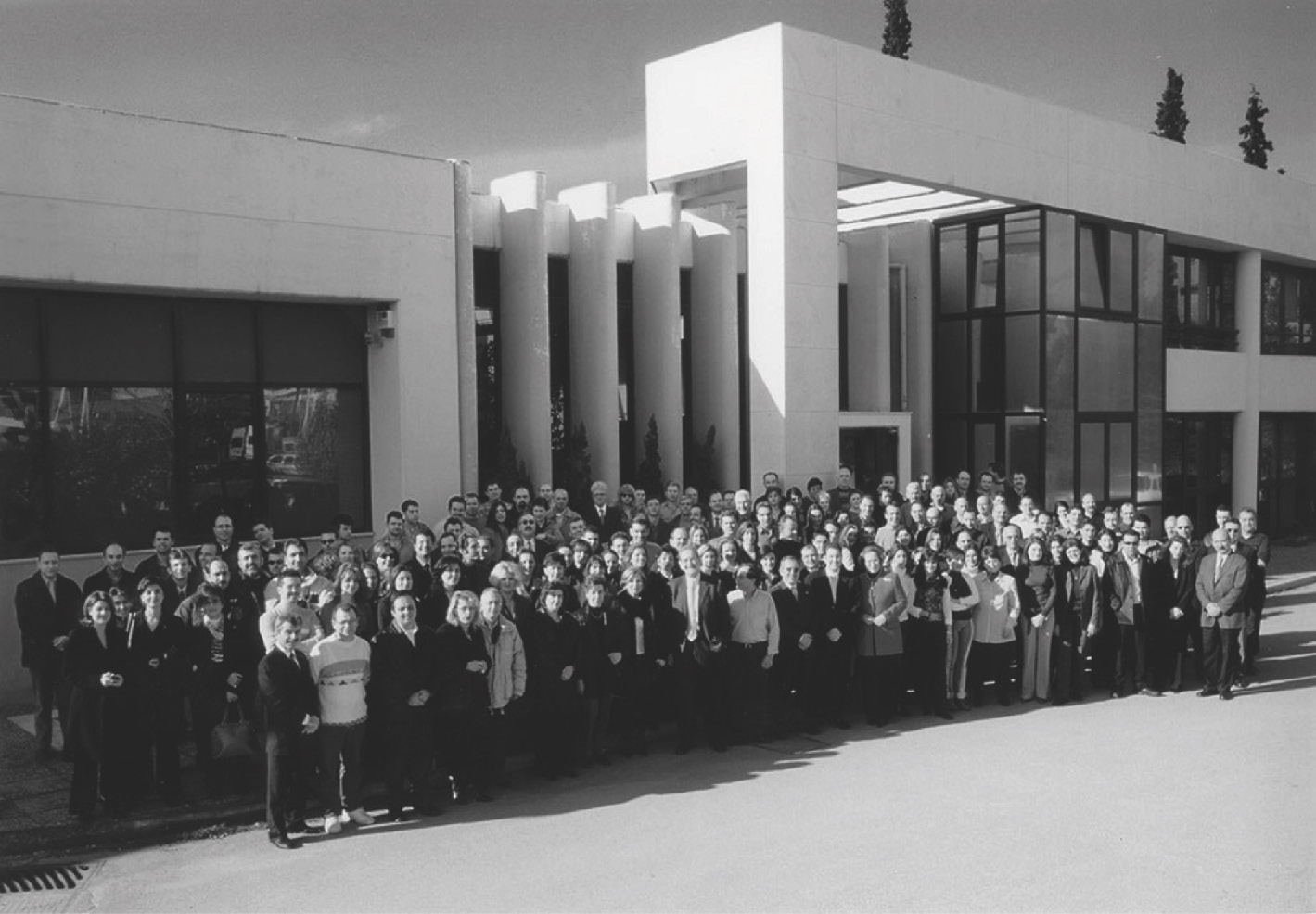 Efthymiadis team outside the company headquarters